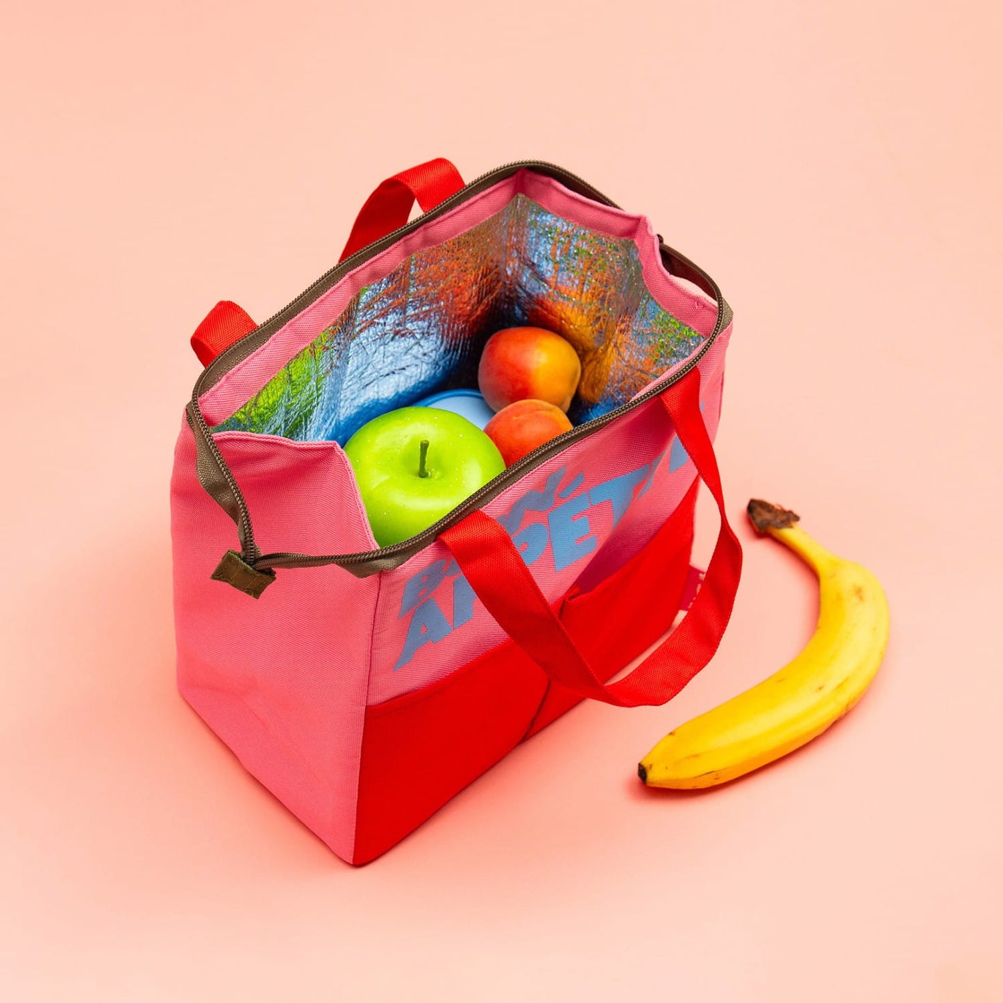 'Bon Appetit' Lunchbag - Pink & Red image 1