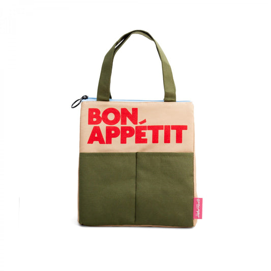 'Bon Appetit' Lunchbox Beige & Green image 0