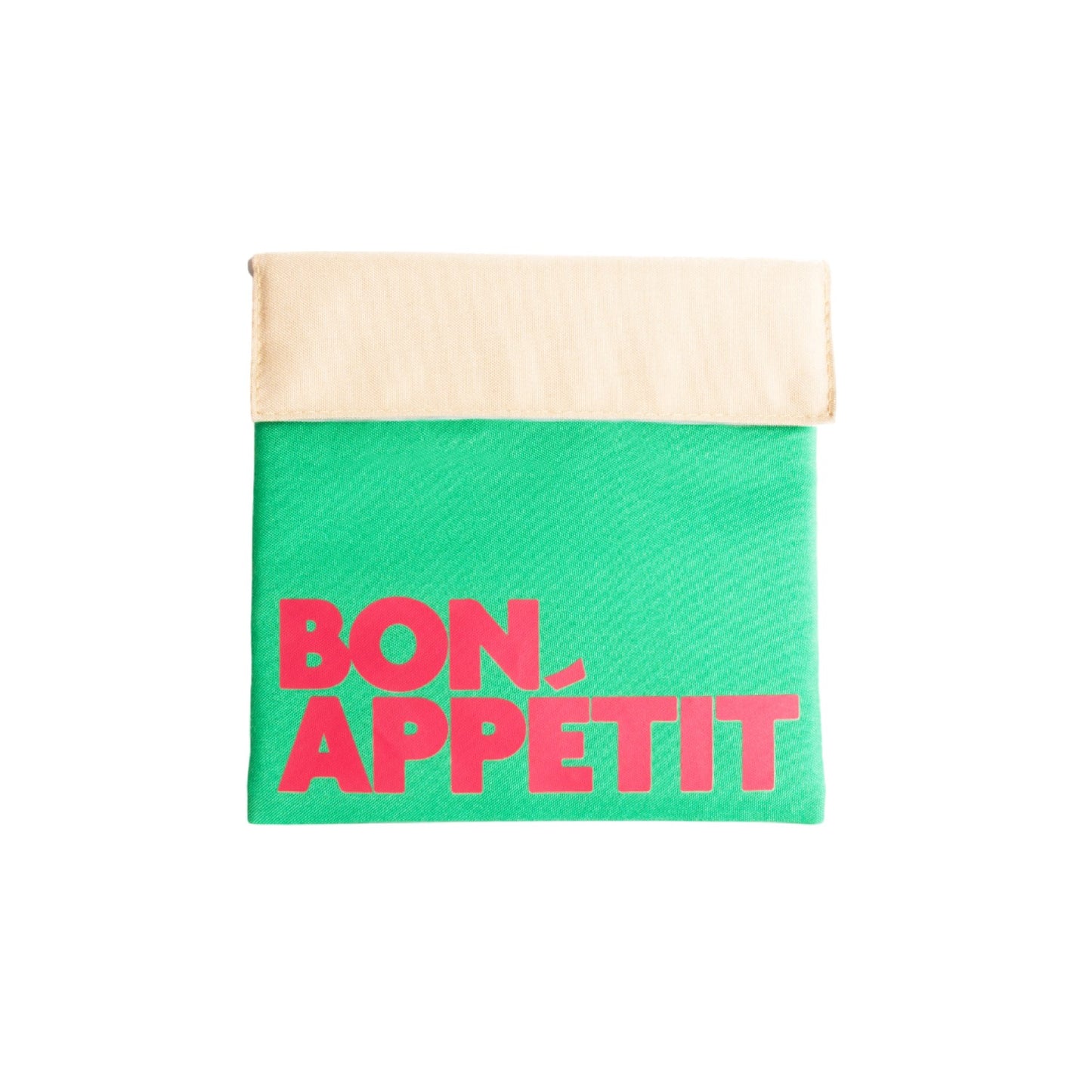 'Bon Appetit' Snack Bag Green, Beige & Red