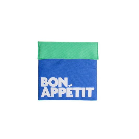 'Bon Appetit' Snack Bag Blue & Green